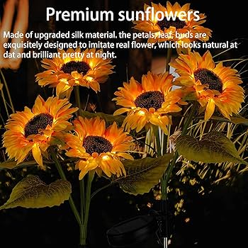 Solar Lights Outdoor Garden Decor, 2 Pack Realistic